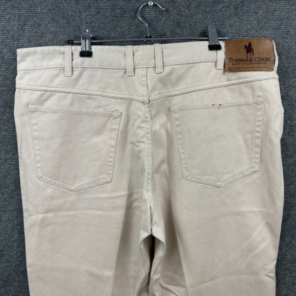 Thomas Cook Pants Mens 38 Tan Beige Western Designer Straight Casual Chino - Picture 6 of 11